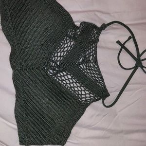 KHOLS olive green knit swim top
